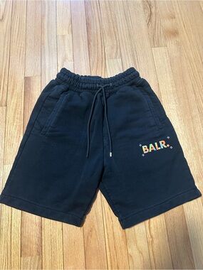 BALR. Mens Black Logo Cotton Drawstring Shorts Small